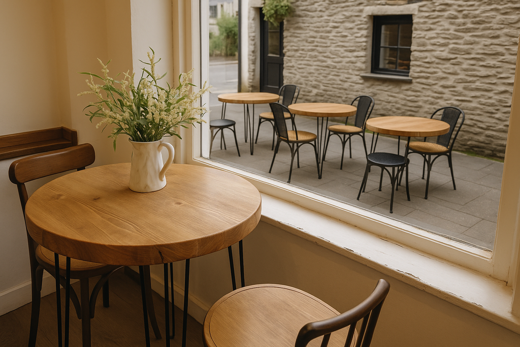 Round Solid Wood Tables With Hairpin Legs For Cafes and Restaurants Hospitality (Bulk Order) - My Store