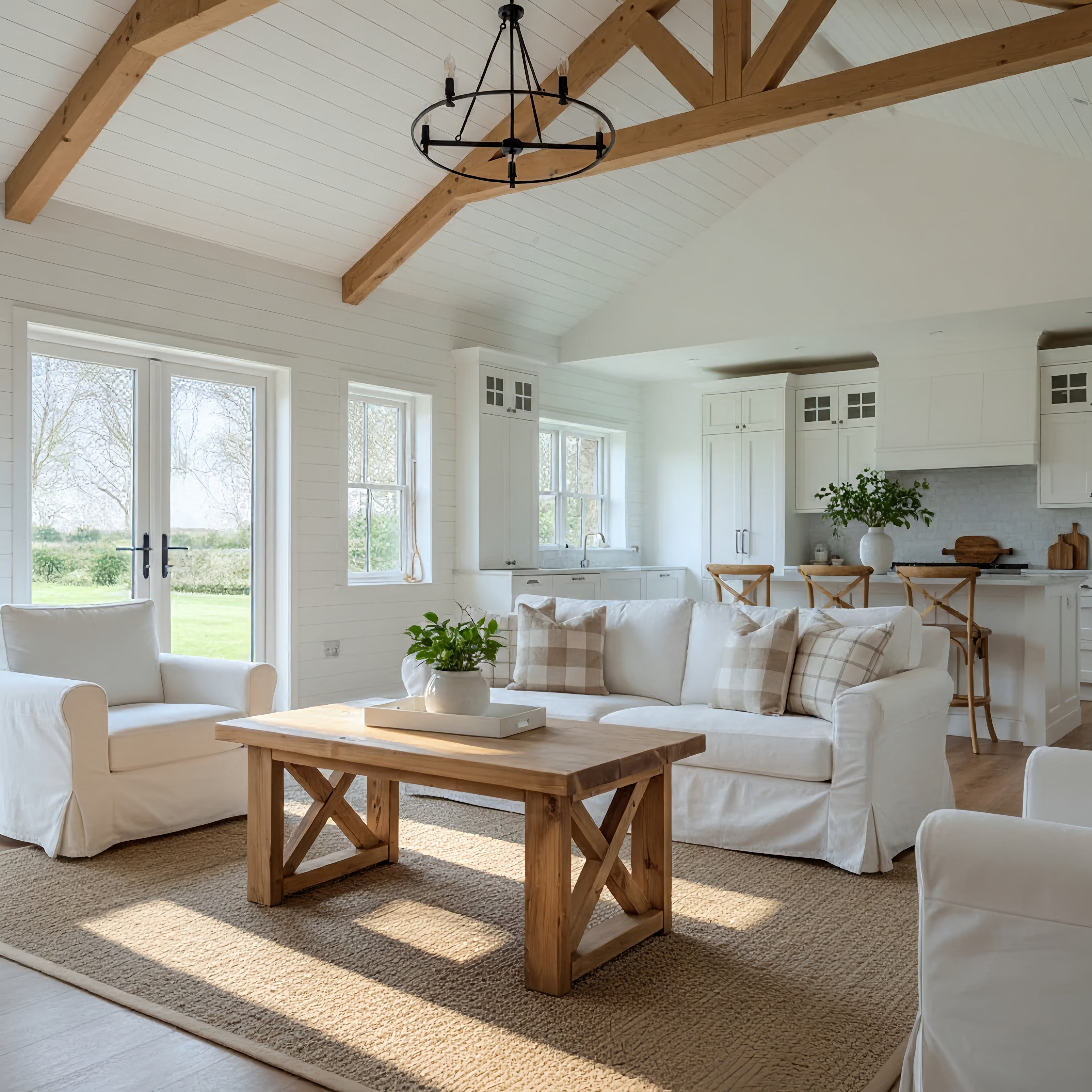 Farmhouse Coffee Table With X Legs - My Store