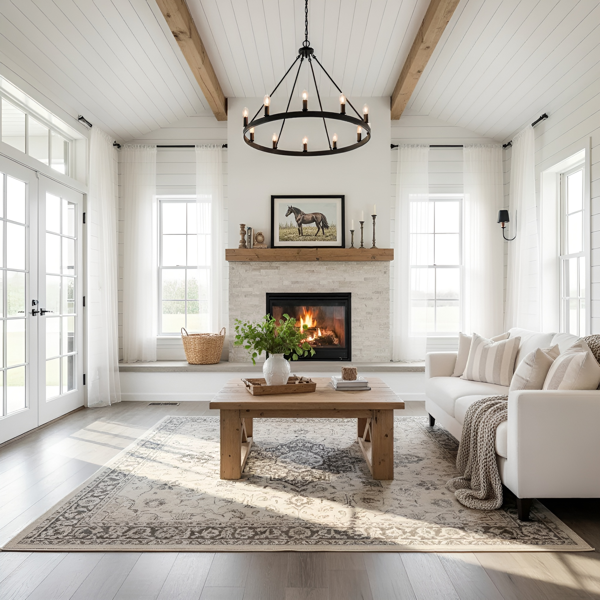 Farmhouse Coffee Table With X Legs - My Store