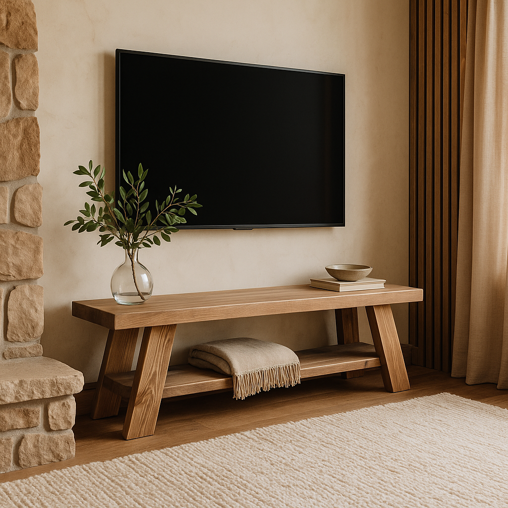 ROME Solid Wood Chunky TV Unit / Bench - My Store