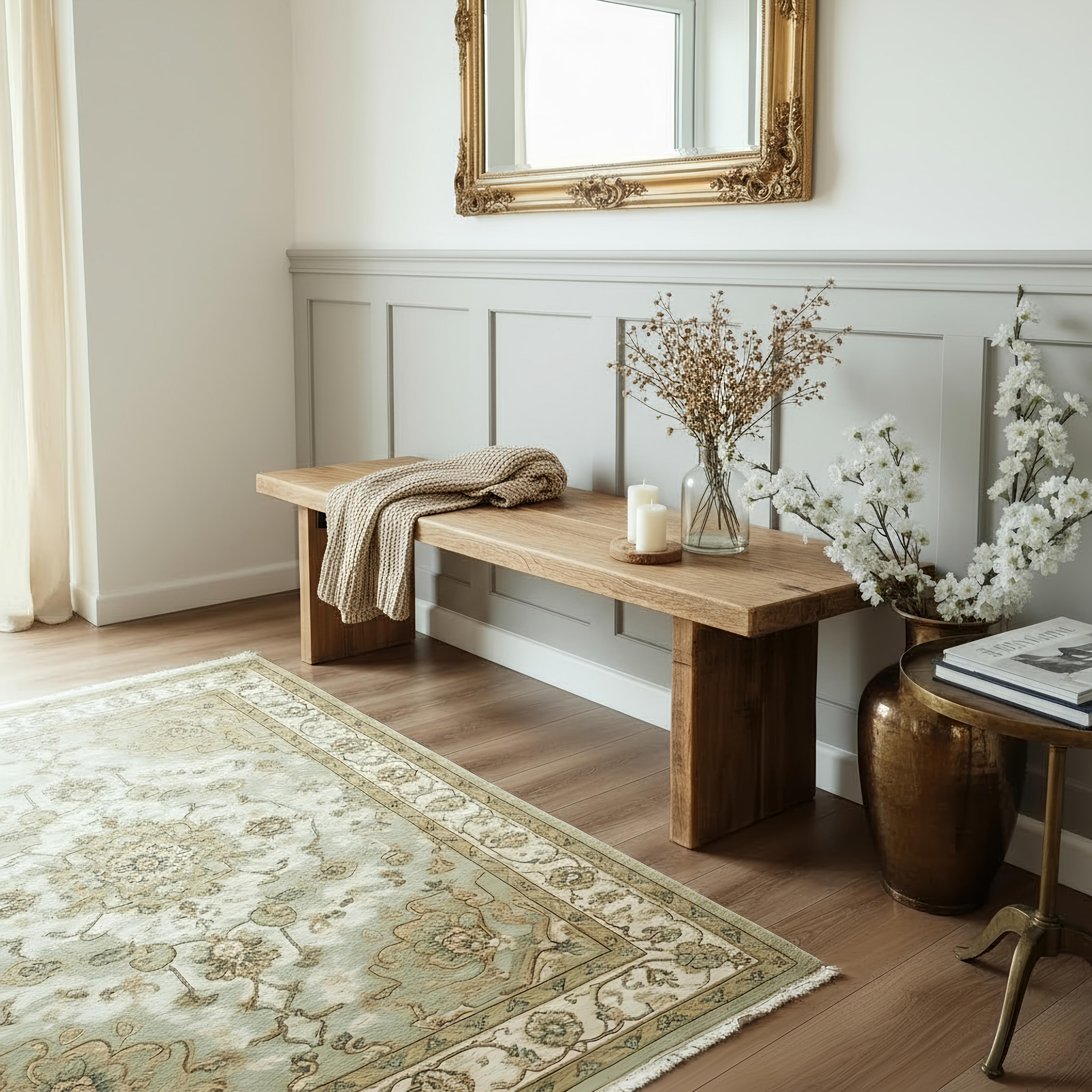 Nordic Bench Rustic Bench For Entryway - My Store