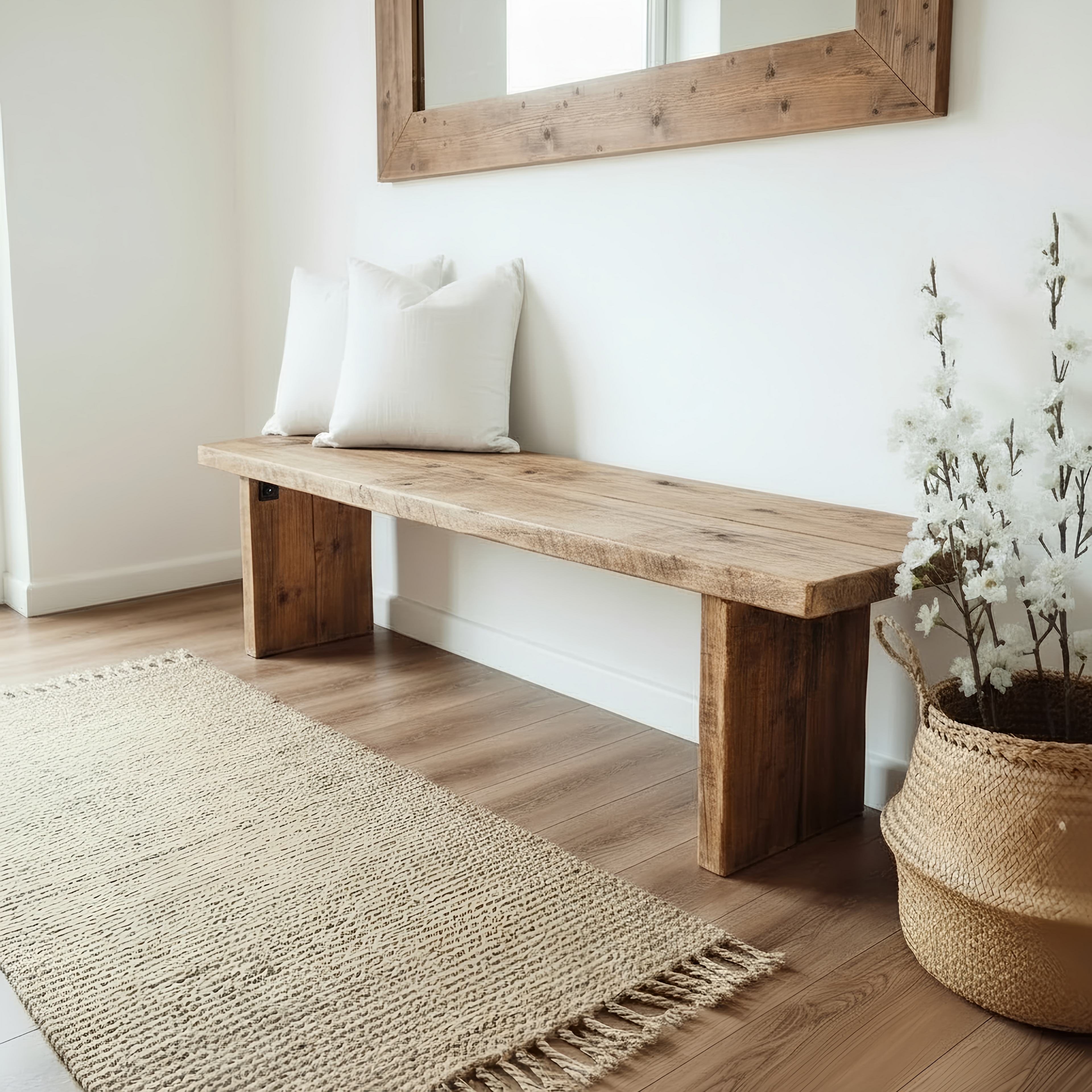 Nordic Bench Rustic Bench For Entryway - My Store