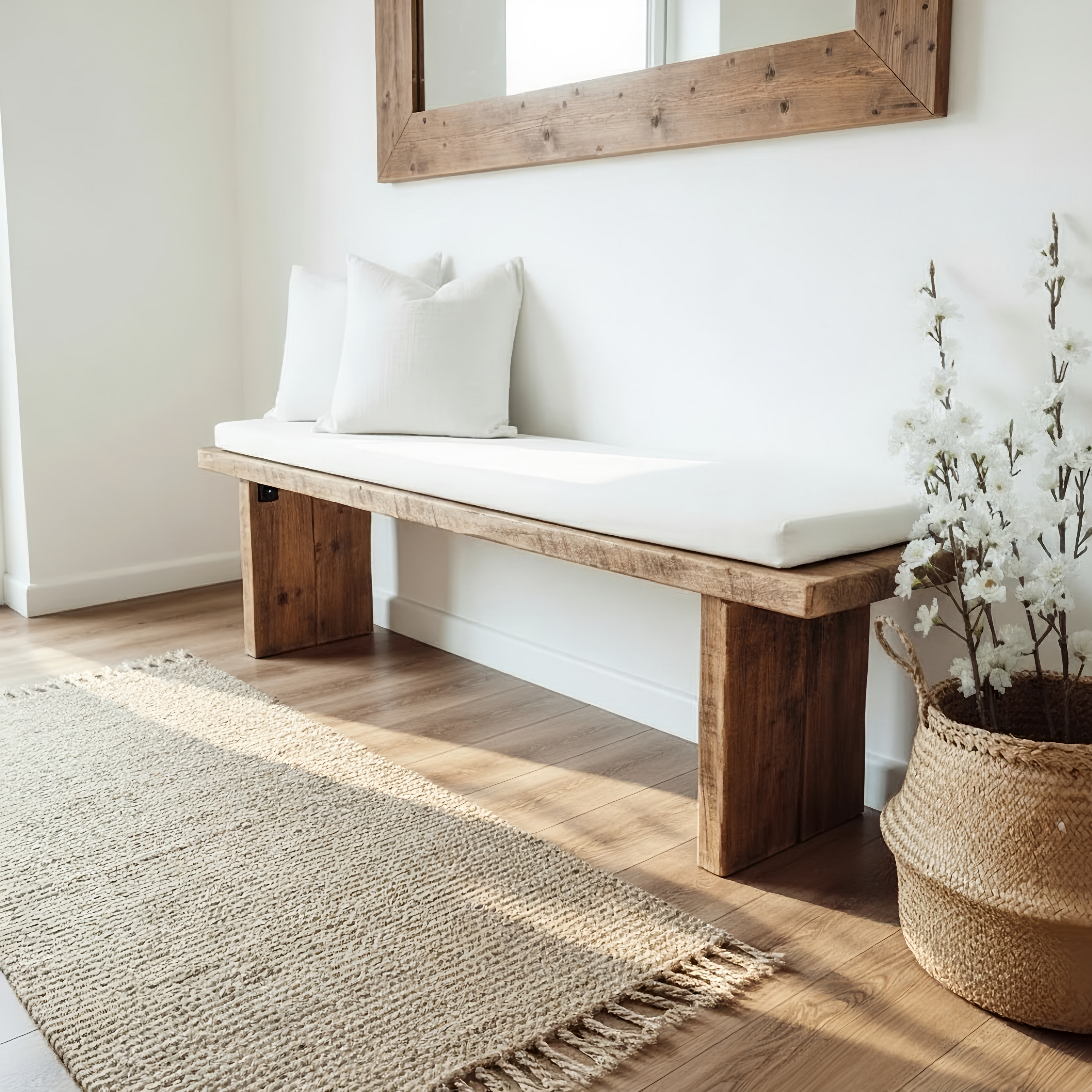 Nordic Bench Rustic Bench For Entryway - My Store