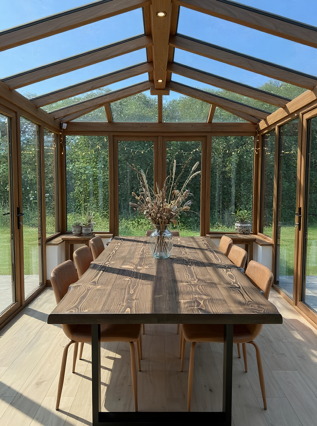 Live / Waney Walnut Colour Edge Dining Table With Metal Legs - My Store
