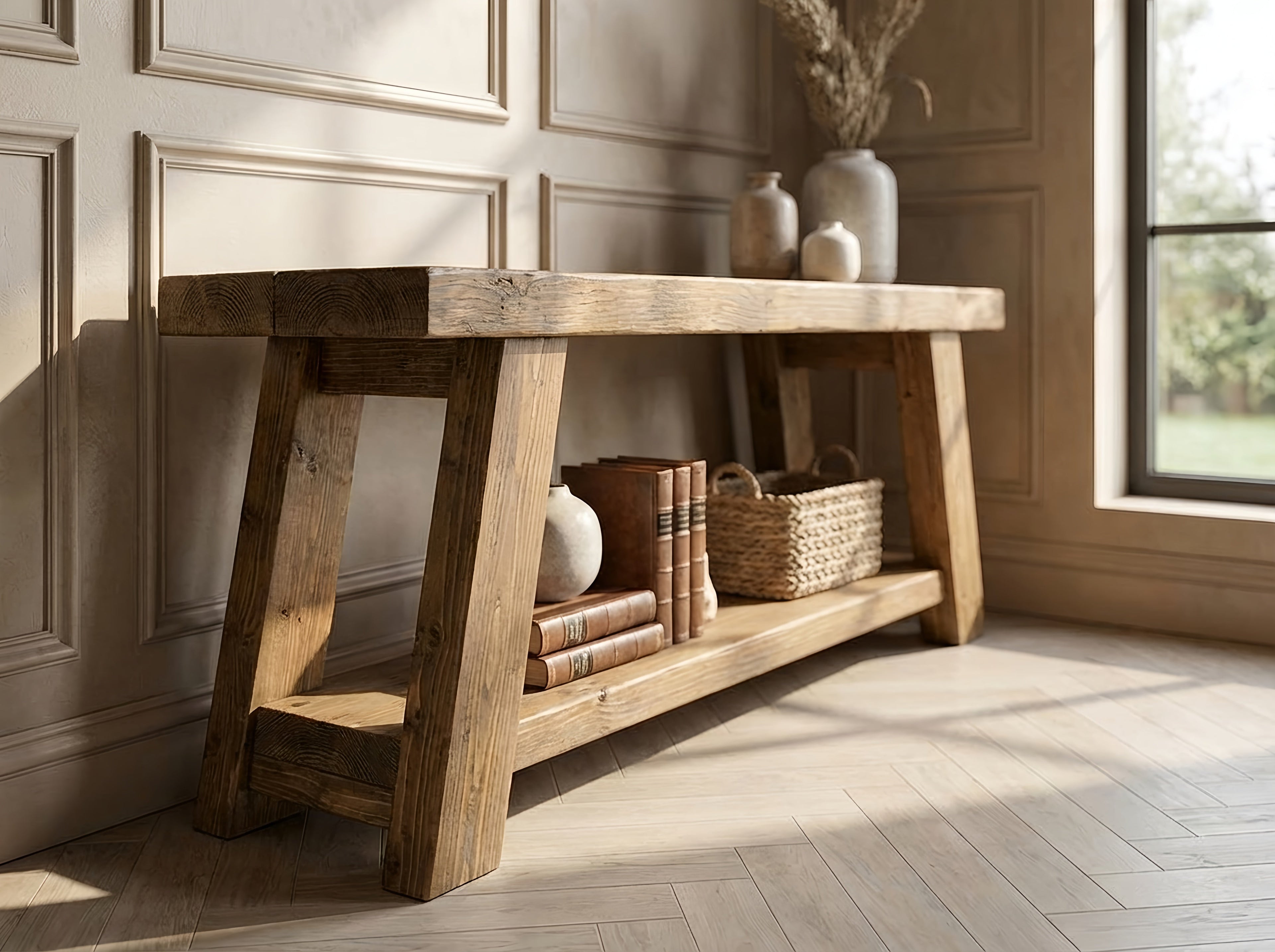 ROME Solid Wood Chunky TV Unit / Bench - My Store
