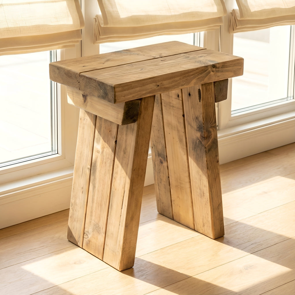 Small DIAN Rustic Wooden Coffee Table With Angled Legs / Side Table - My Store
