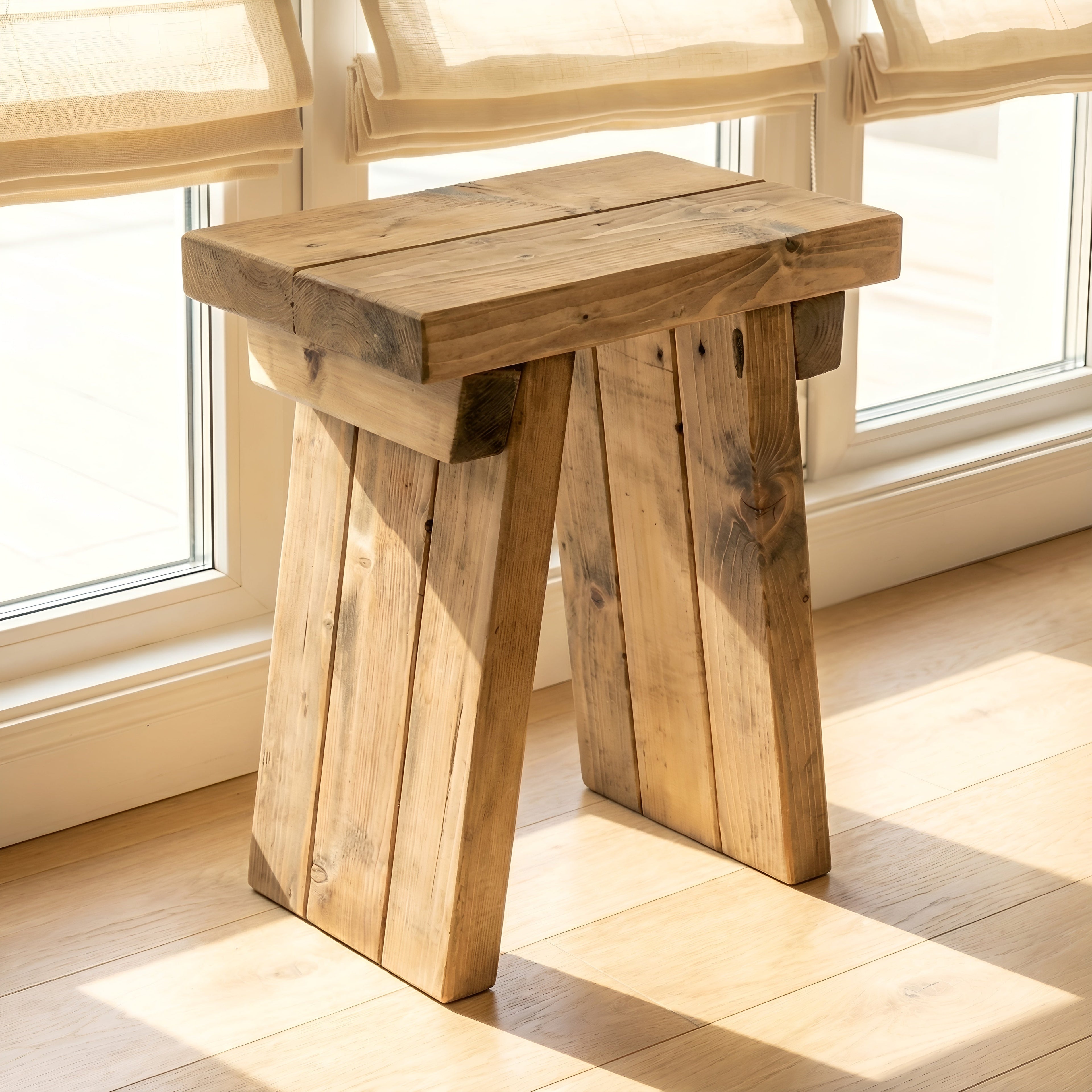 Small DIAN Rustic Wooden Coffee Table With Angled Legs / Side Table - My Store