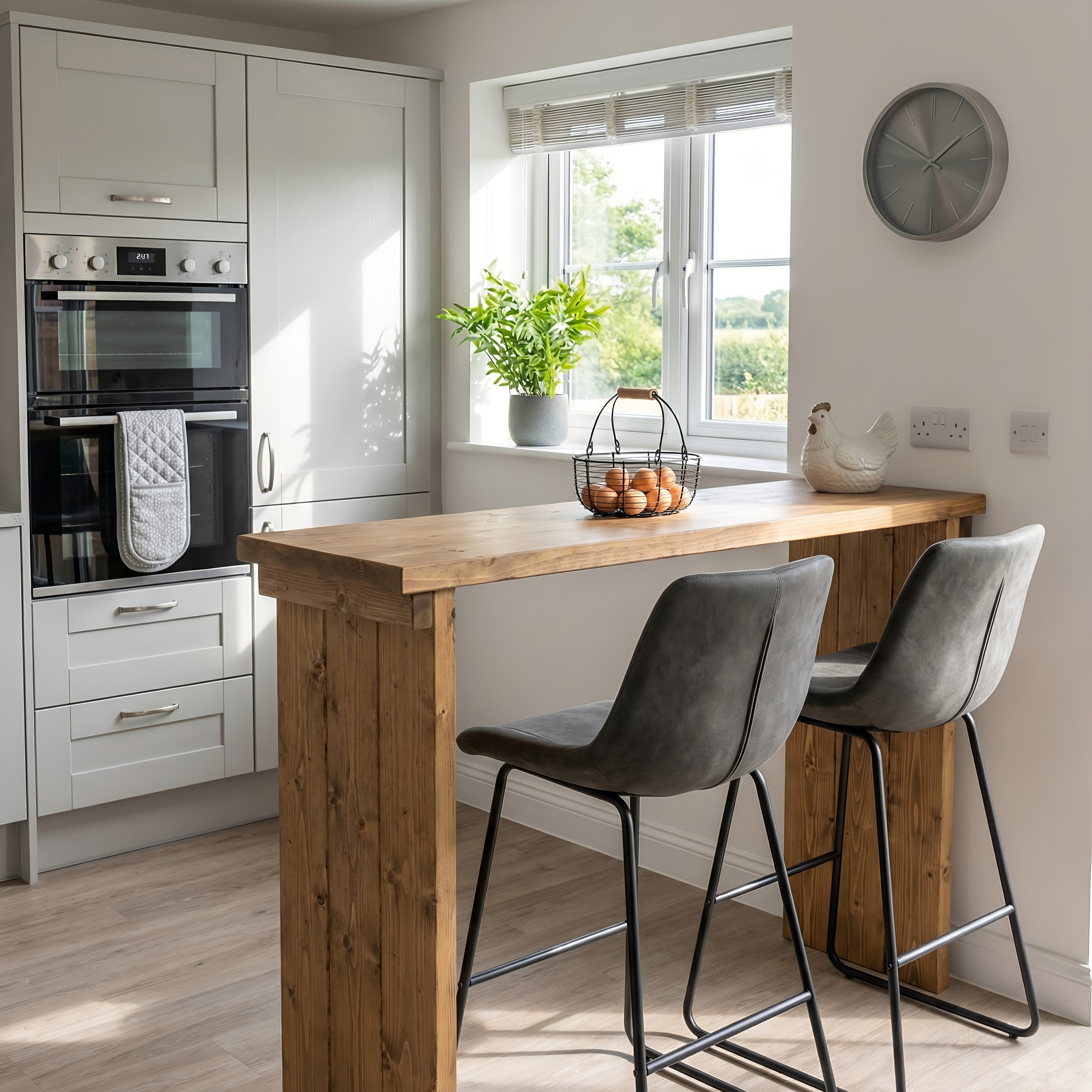 SOLA Solid Wood Dining Table / Breakfast Bar - My Store