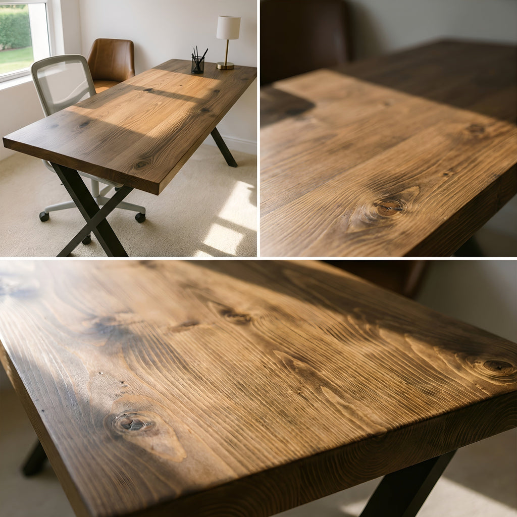 Study Desk / Table With X Cross Metal Legs - My Store