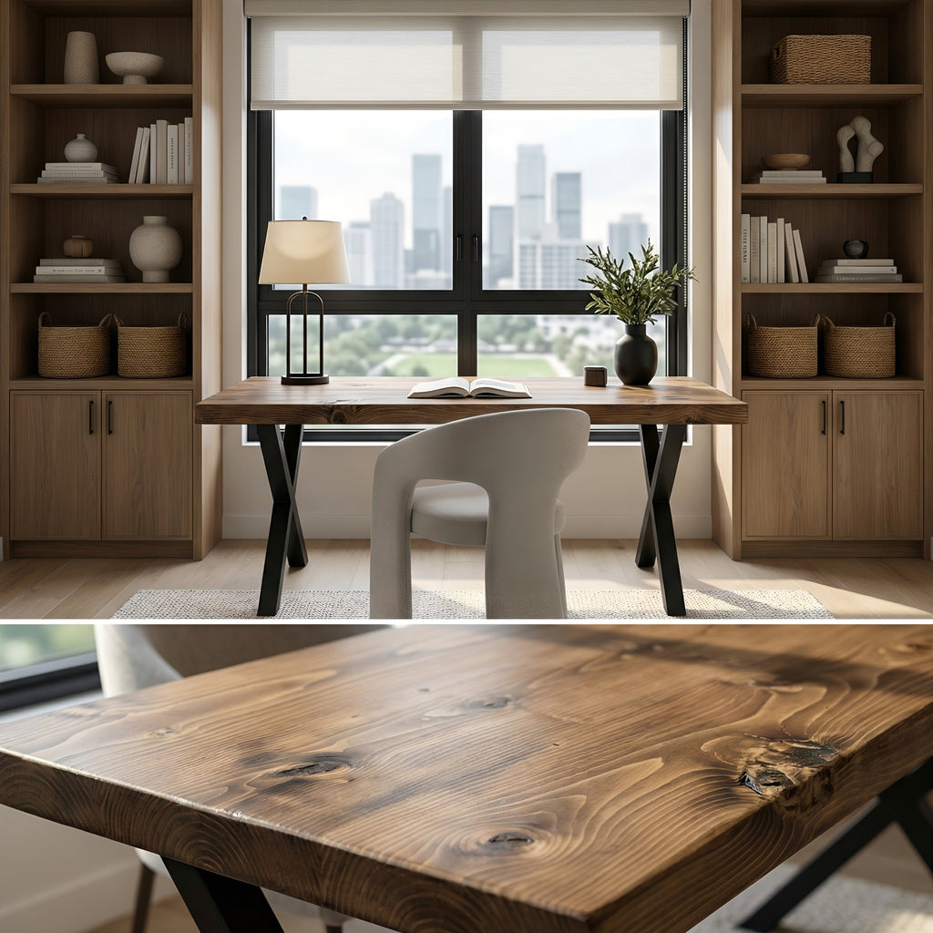 Study Desk / Table With X Cross Metal Legs - My Store