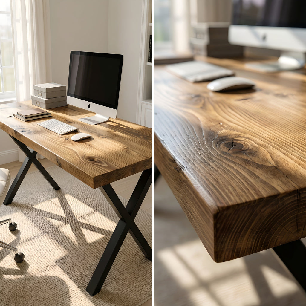 Study Desk / Table With X Cross Metal Legs - My Store