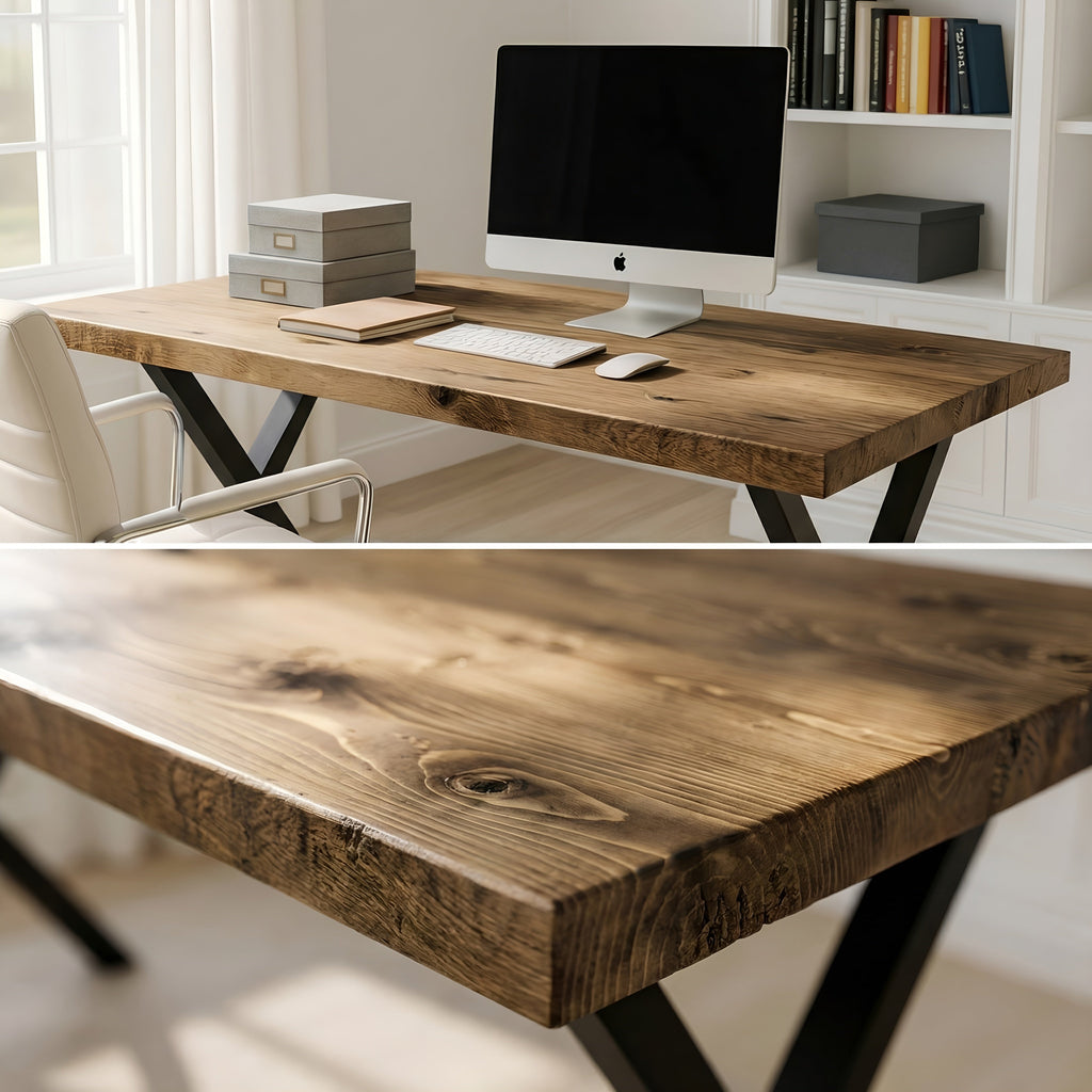 Study Desk / Table With X Cross Metal Legs - My Store