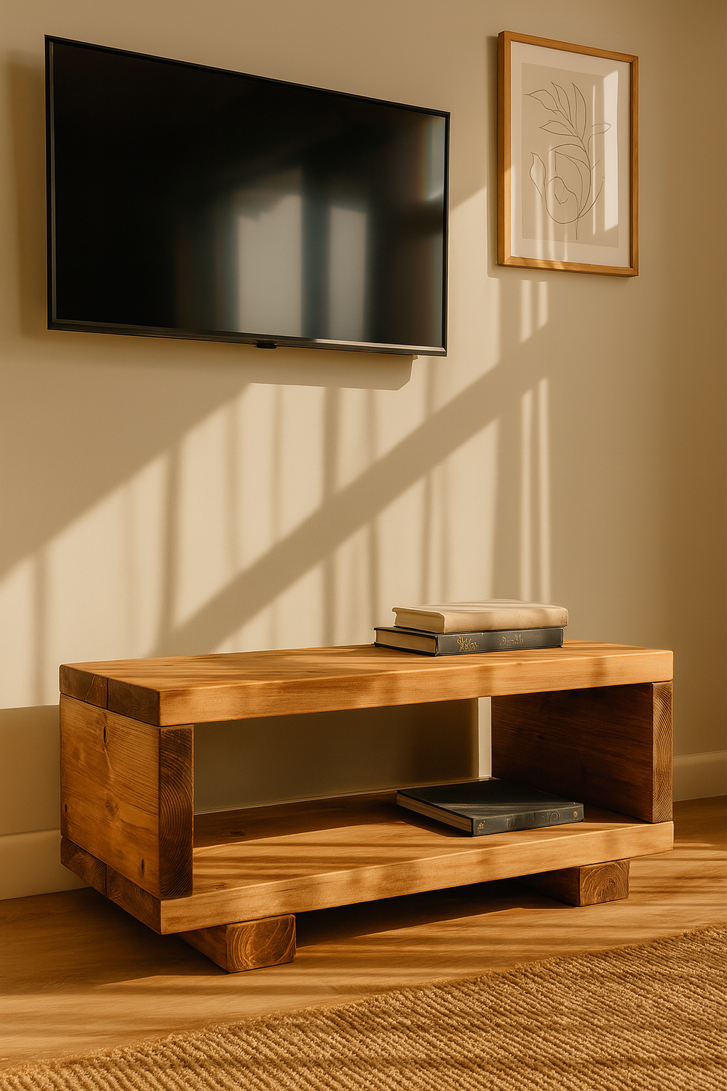 TORIE Solid Wood Chunky TV Unit - My Store