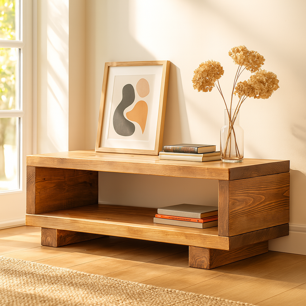 TORIE Solid Wood Chunky TV Unit - My Store