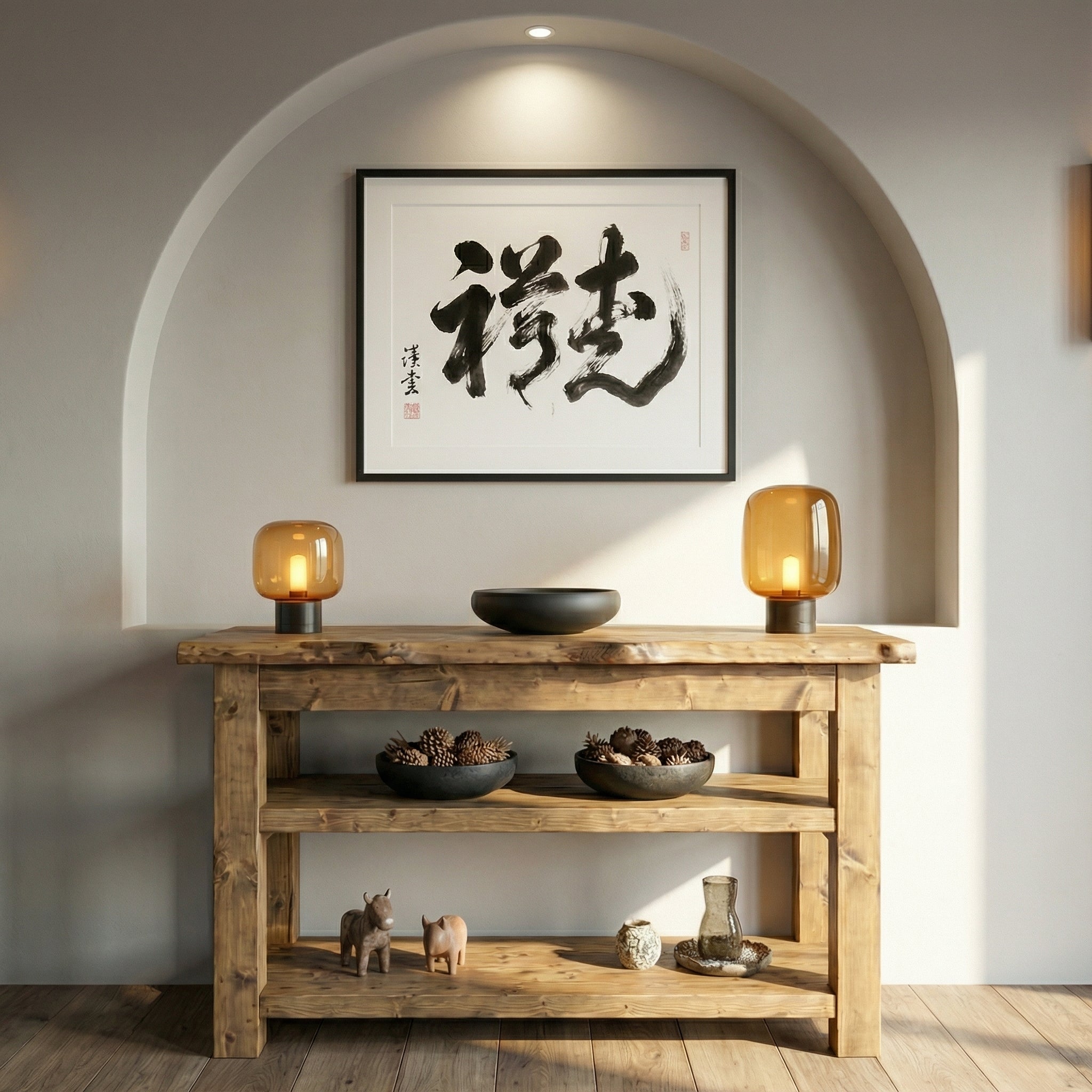 Venti Live Edge Console Solid Wood With Shelf - My Store