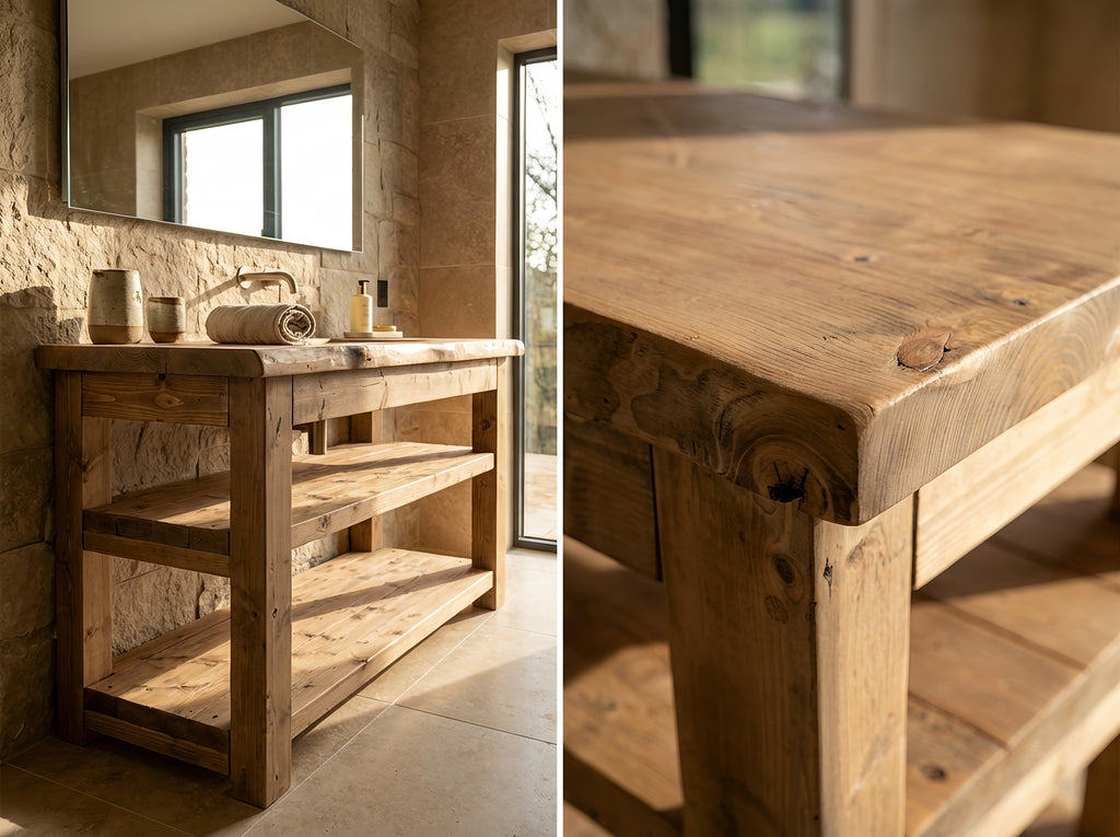 Venti Live Edge Console Solid Wood With Shelf - My Store