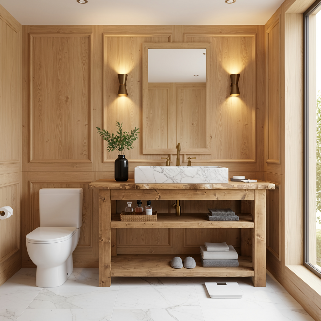 Venti Live Edge Vanity Solid Wood With Storage - My Store