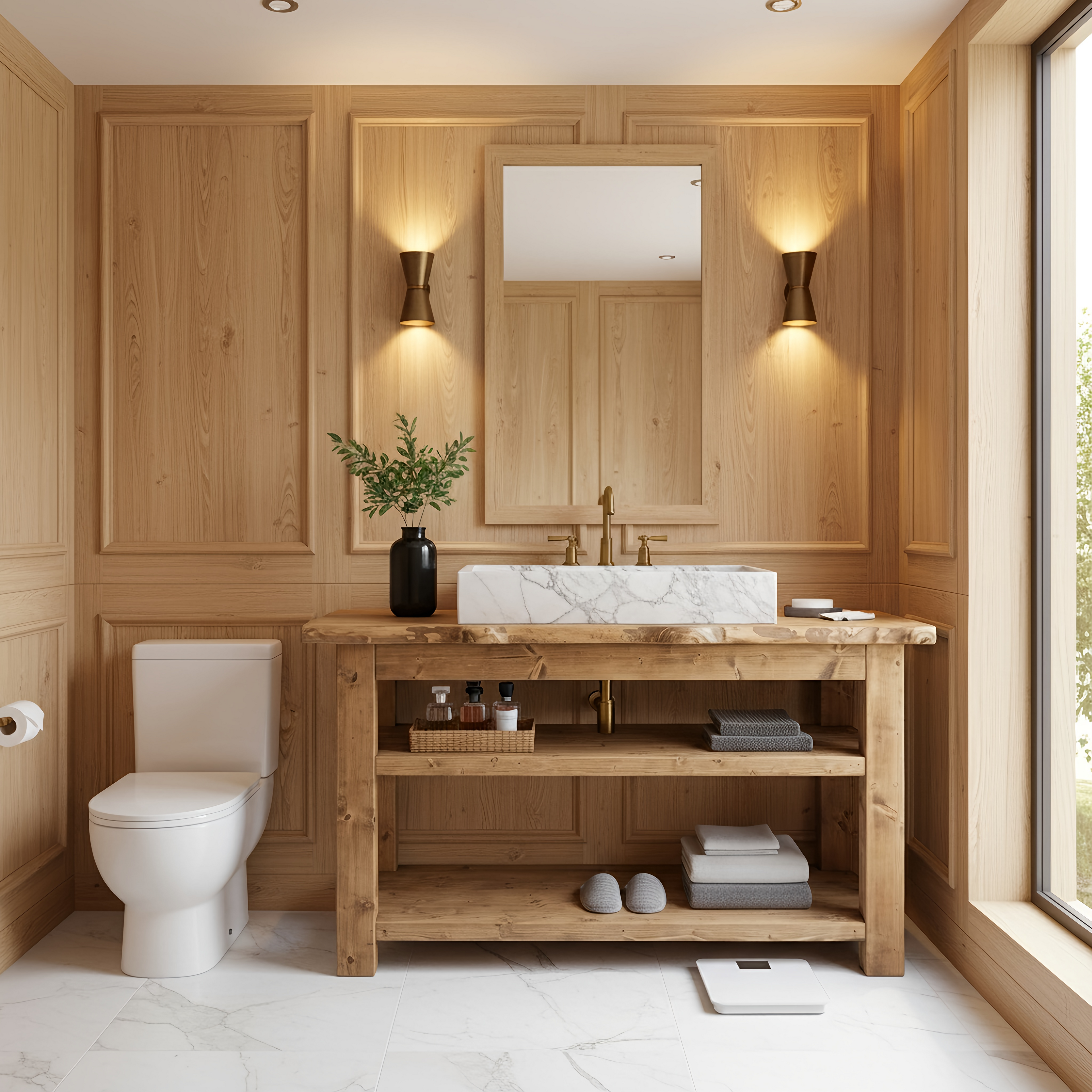 Venti Live Edge Vanity Solid Wood With Storage - My Store