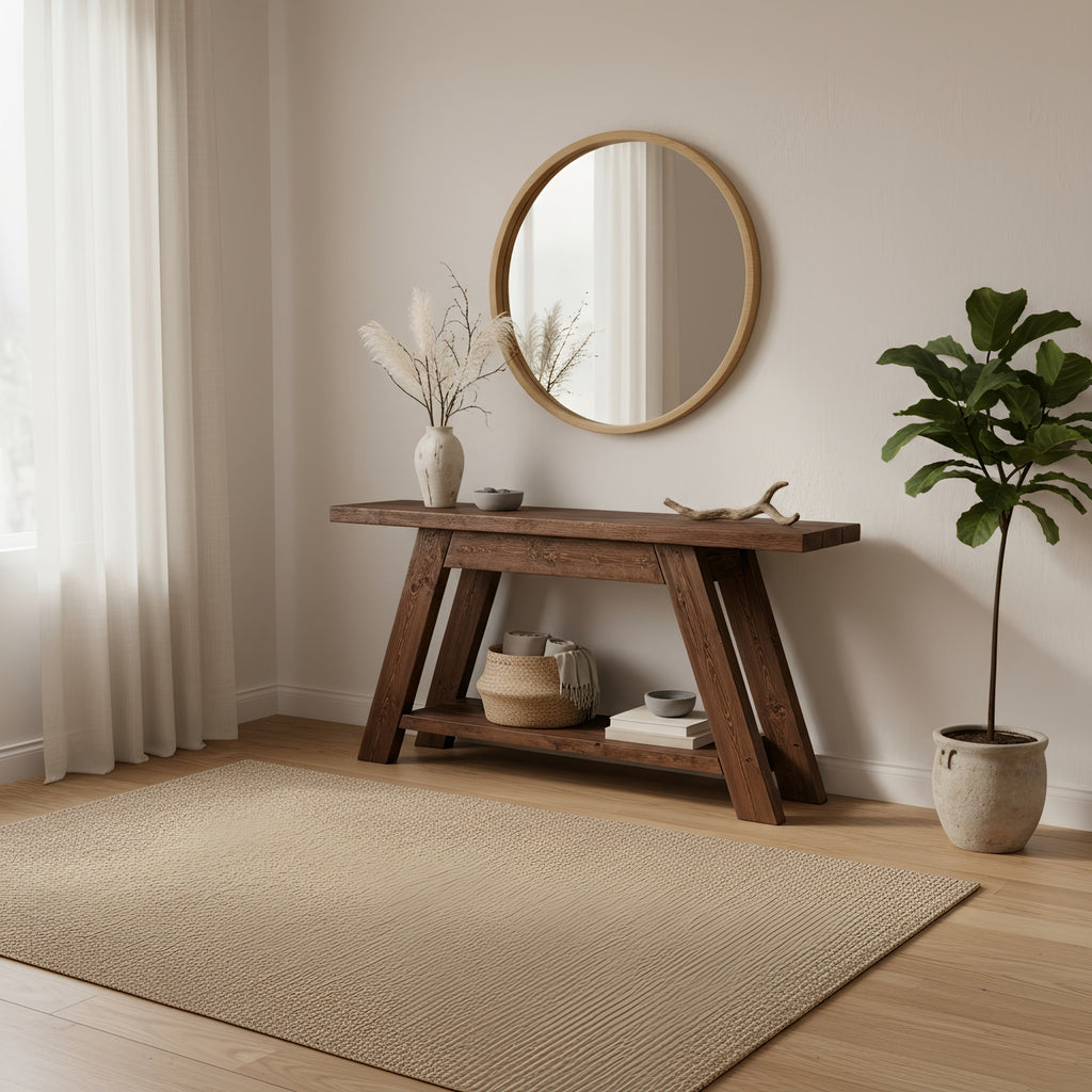DASI Console Table With Shelf Walnut Colour - My Store