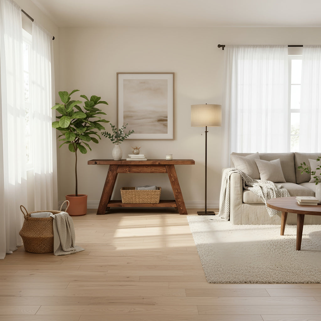 DASI Console Table With Shelf Walnut Colour - My Store