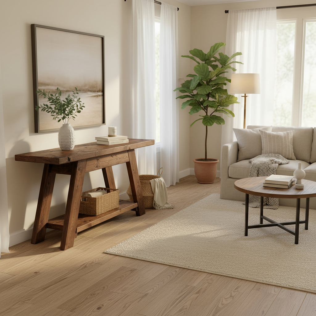 DASI Console Table With Shelf Walnut Colour - My Store