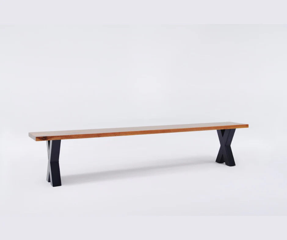 The Walnut Metal X Bench - My Store