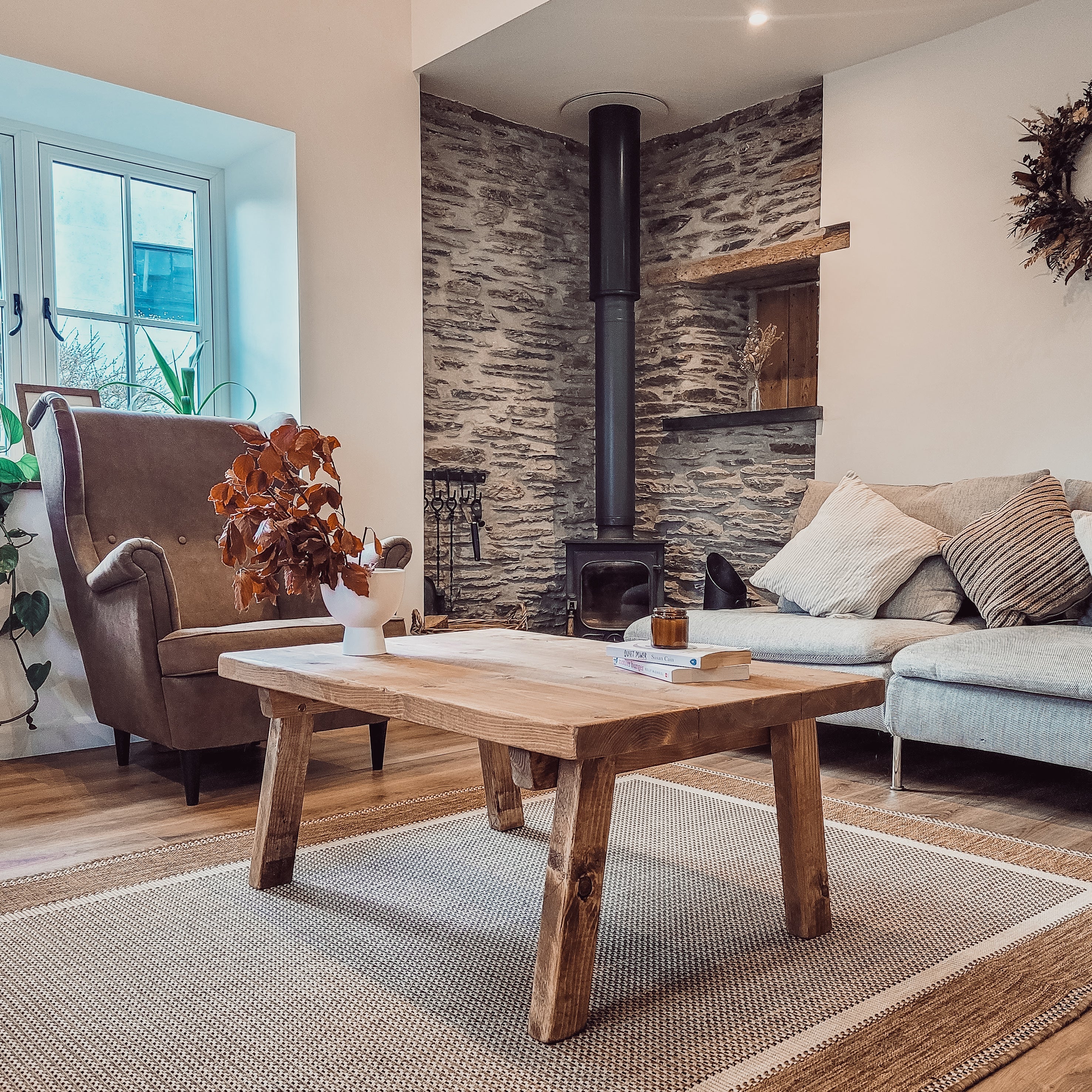 ARIA Rustic Wooden Coffee Table - My Store