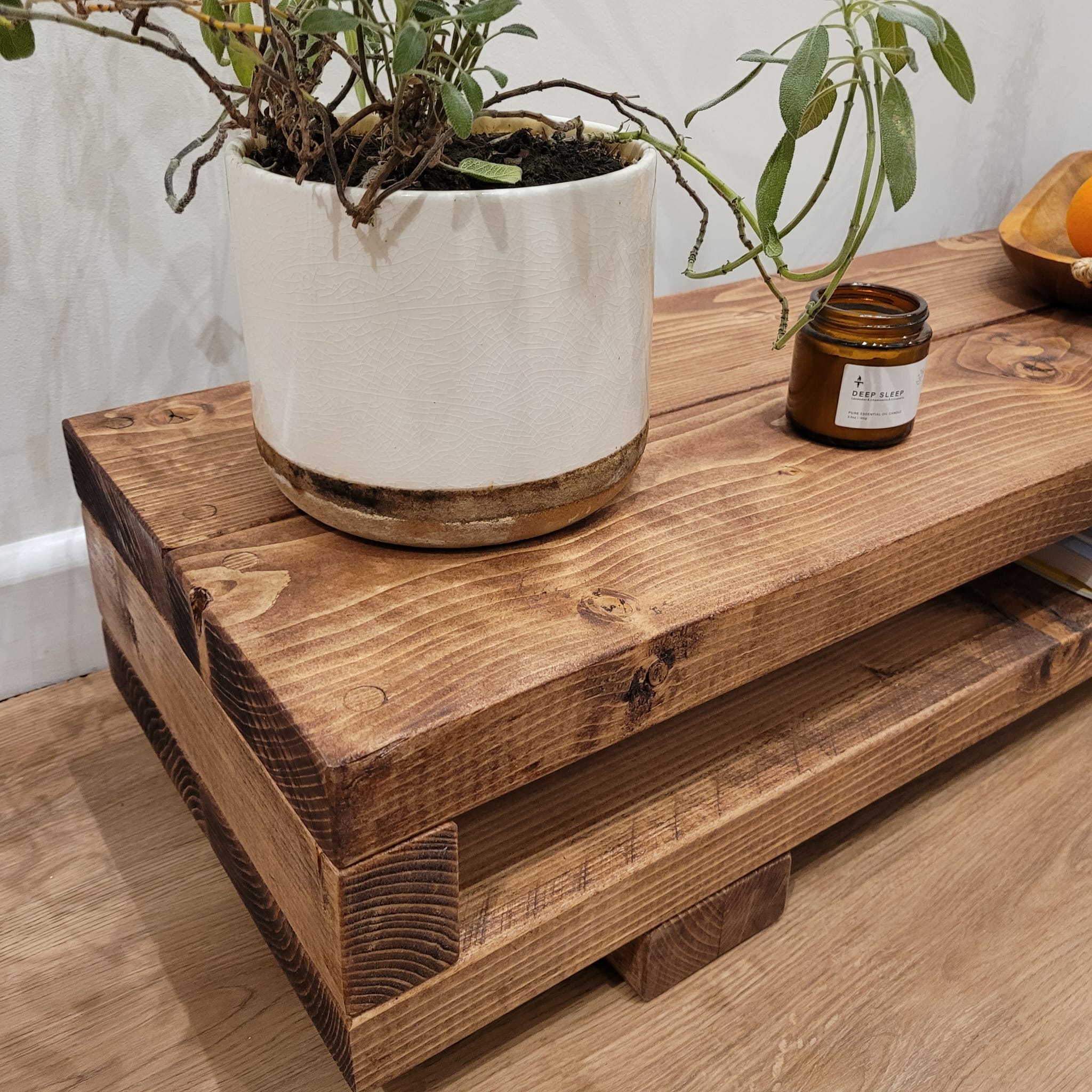 VIOT Low Solid Wood Chunky TV Unit - My Store
