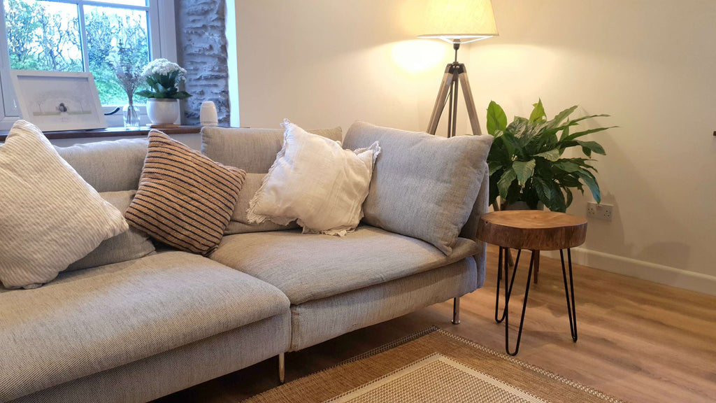 Ash Wood Round Chunky Coffee Table - My Store