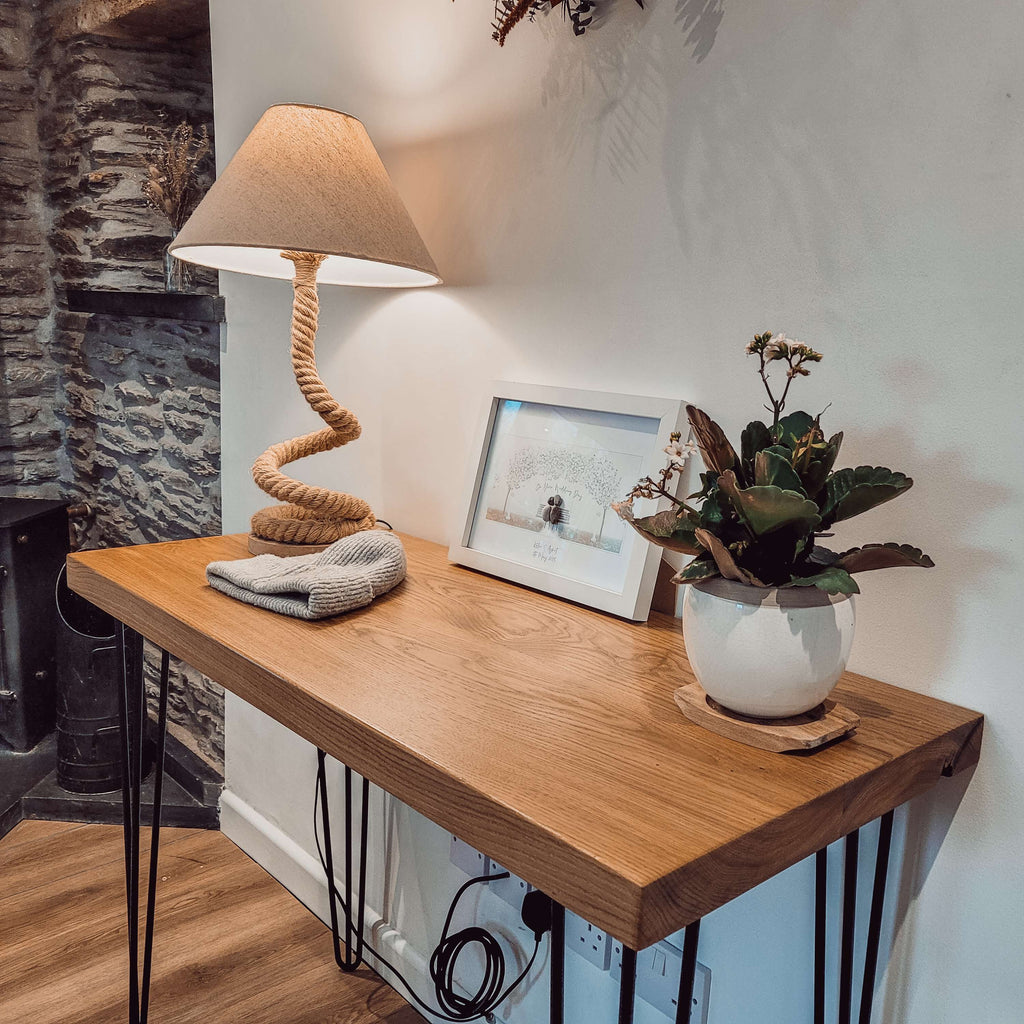 LARIA Oak Entryway Console / Wooden Hall Console - My Store