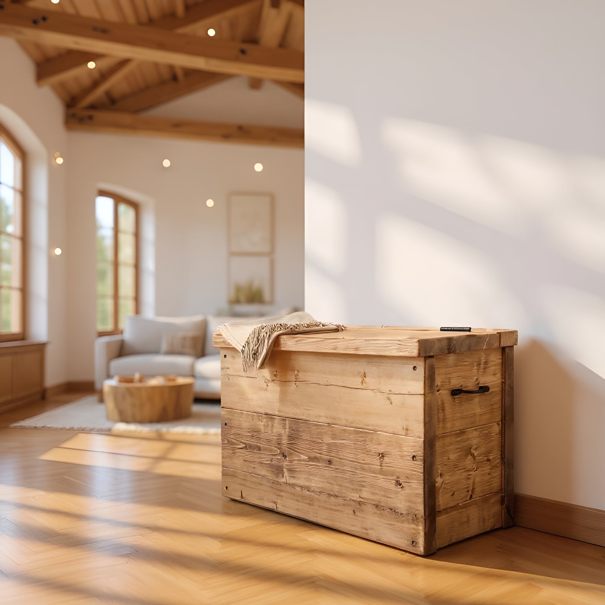 Chest Wooden Rustic Storage Box With Lid - My Store