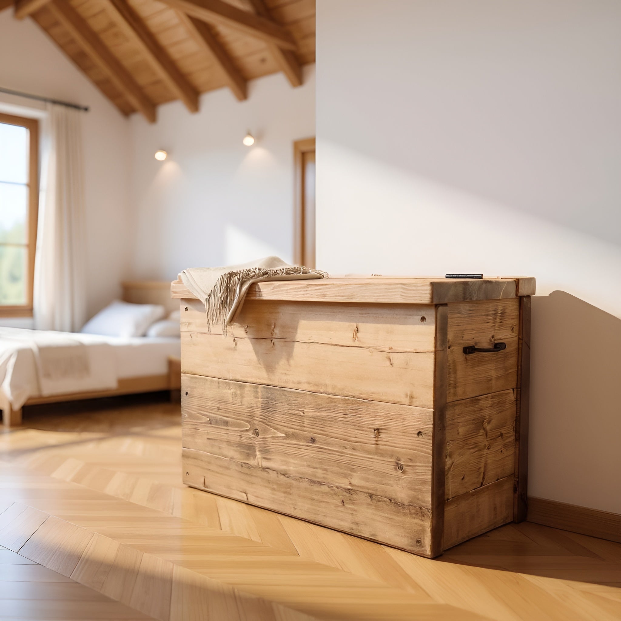Chest Wooden Rustic Storage Box With Lid - My Store