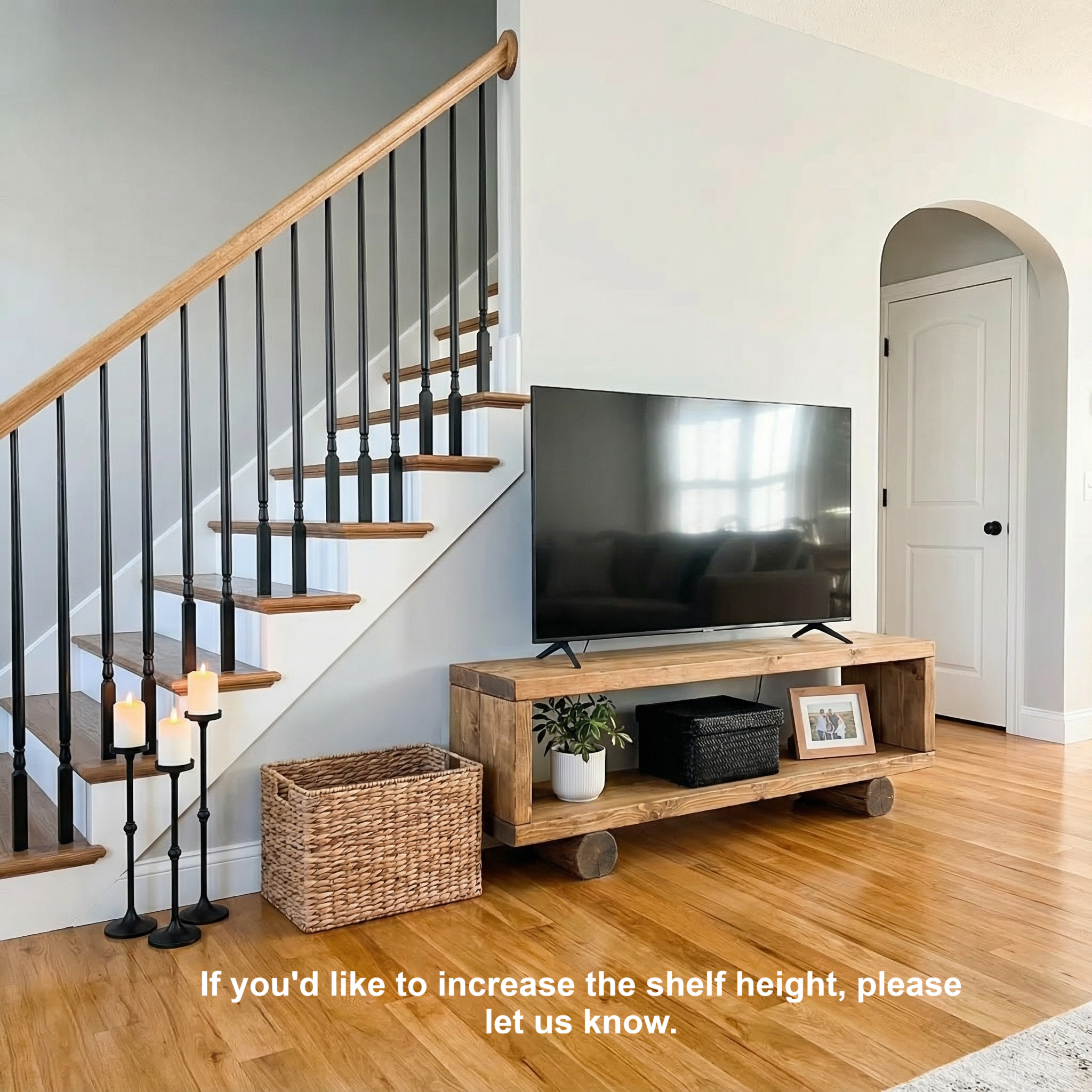 Handmade Rustic Solid Wood TV Unit: Timber Media Console - My Store