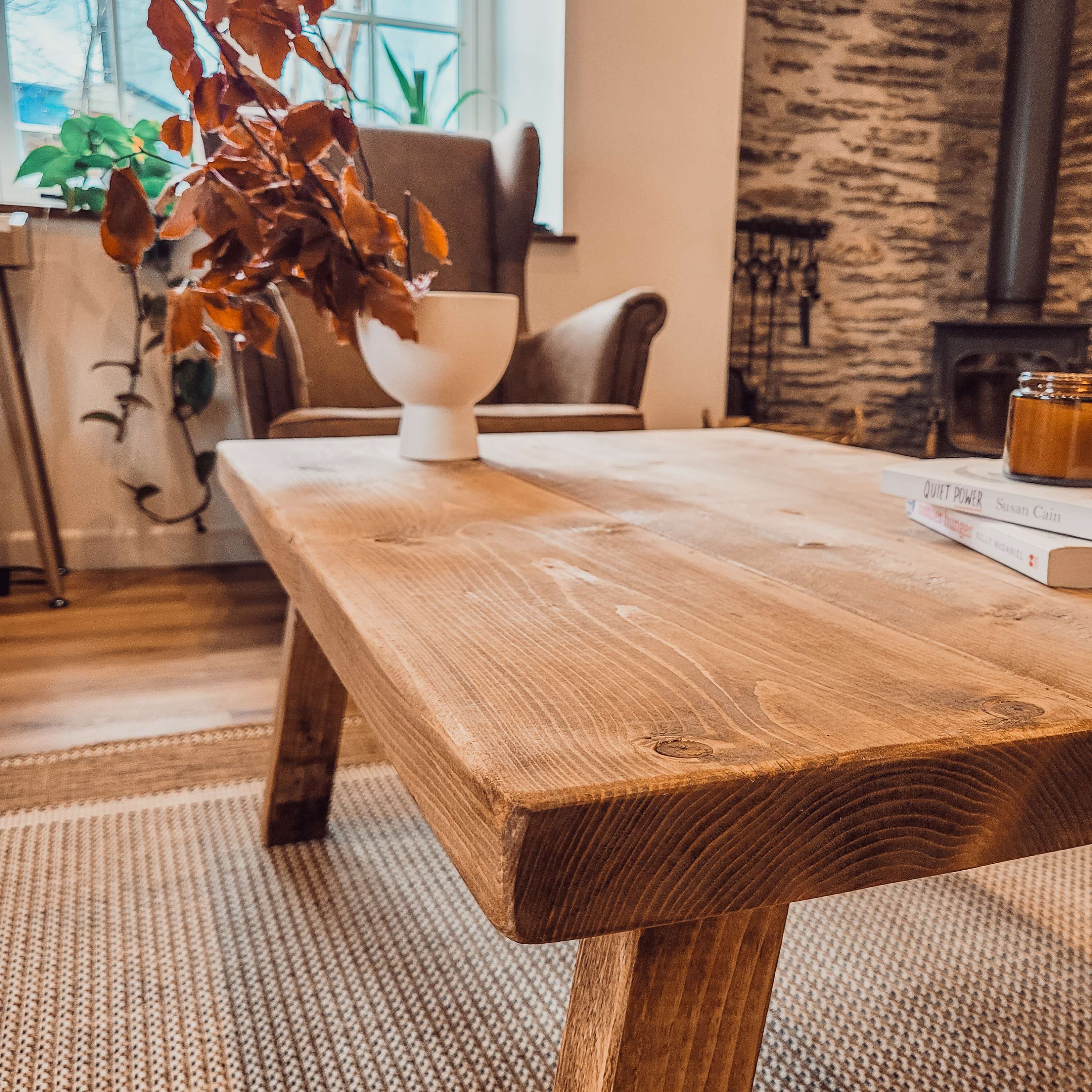 ARIA Rustic Wooden Coffee Table - My Store