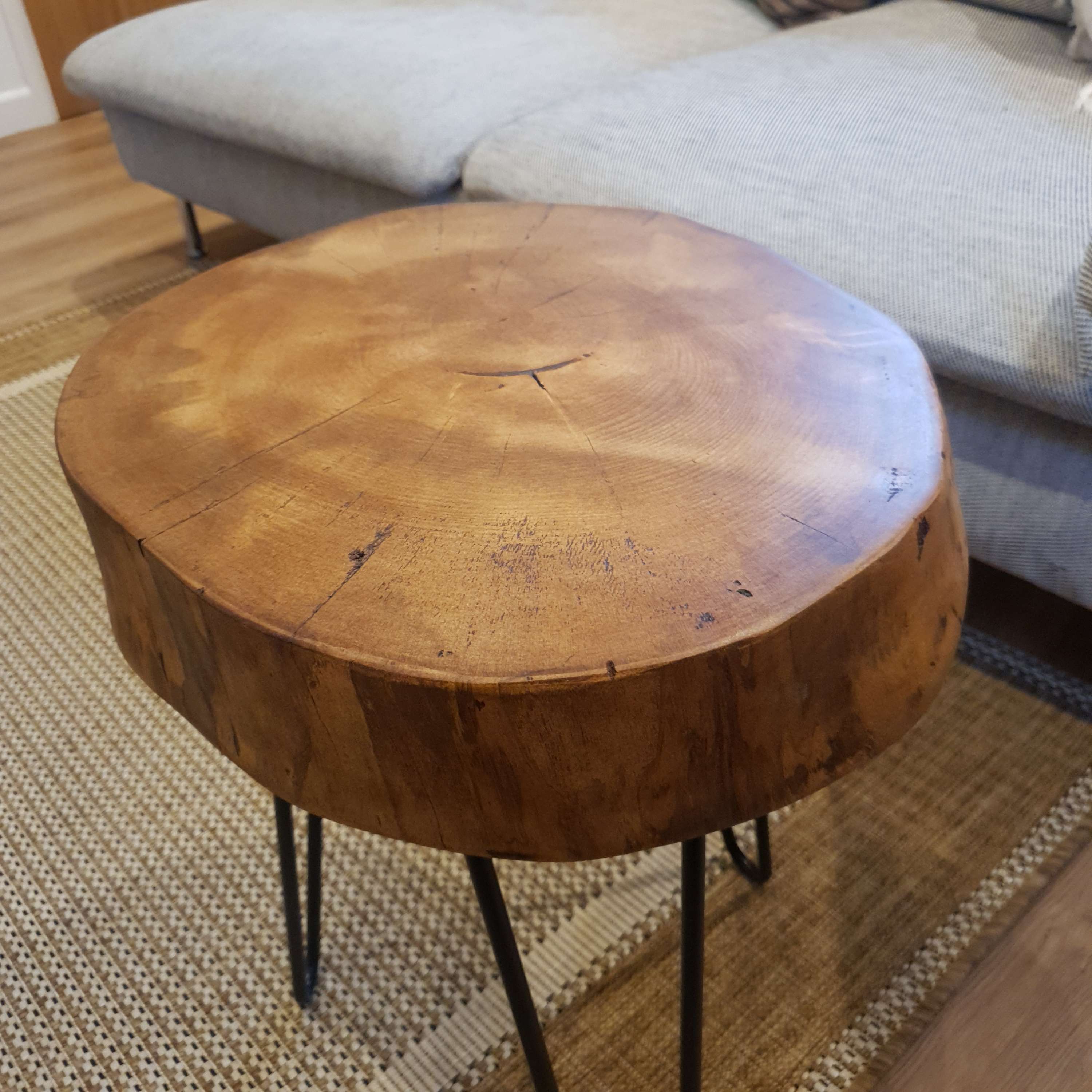 Ash Wood Round Chunky Coffee Table - My Store