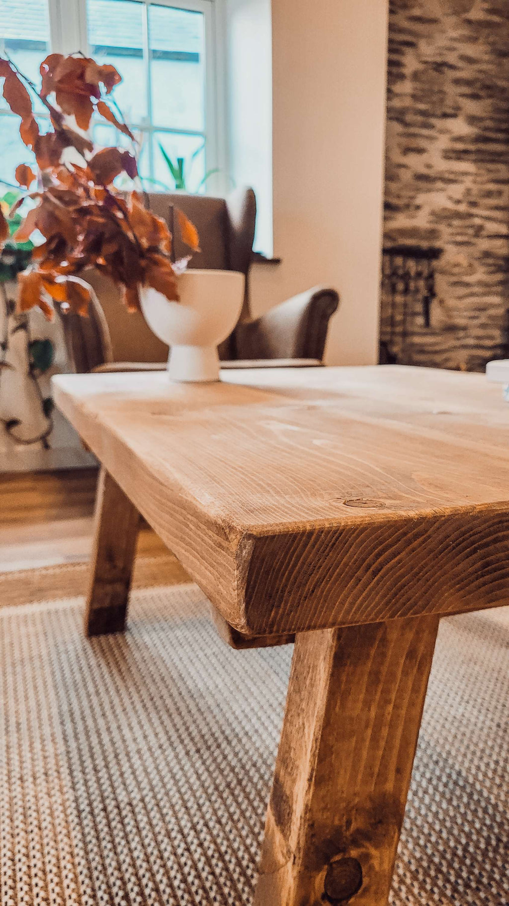ARIA Rustic Wooden Coffee Table - My Store