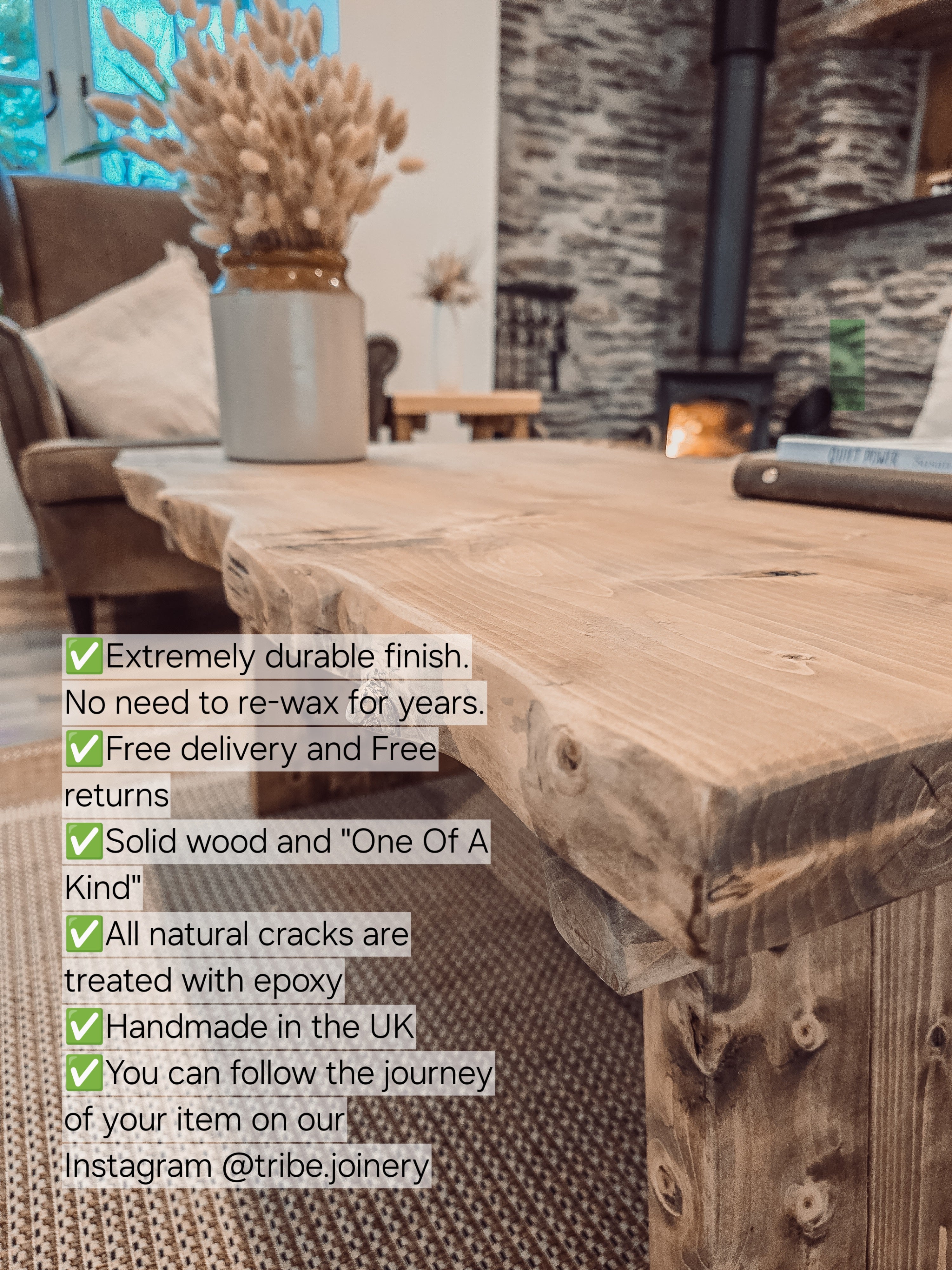 LOTTI Live / Waney Edge Coffee Table With Shelf - My Store