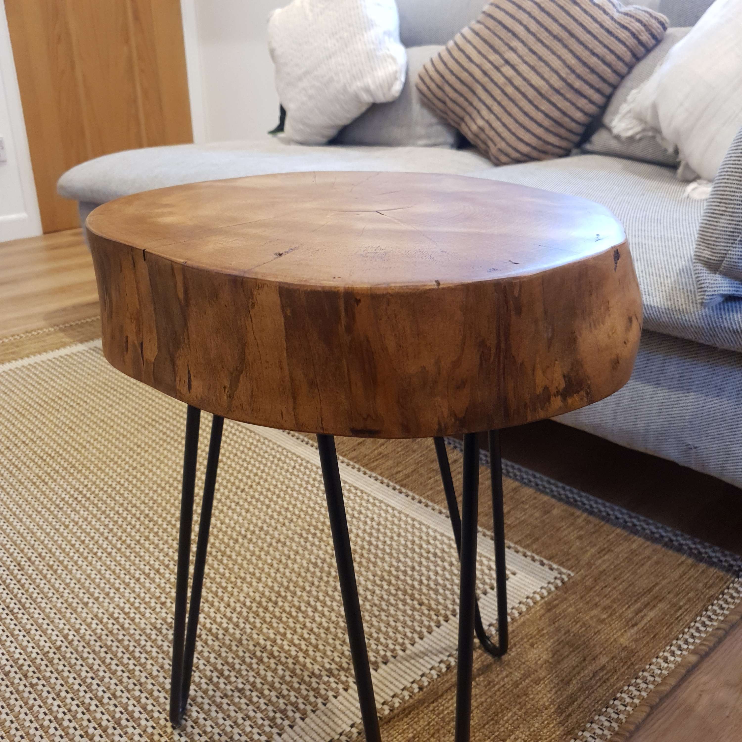 Ash Wood Round Chunky Coffee Table - My Store