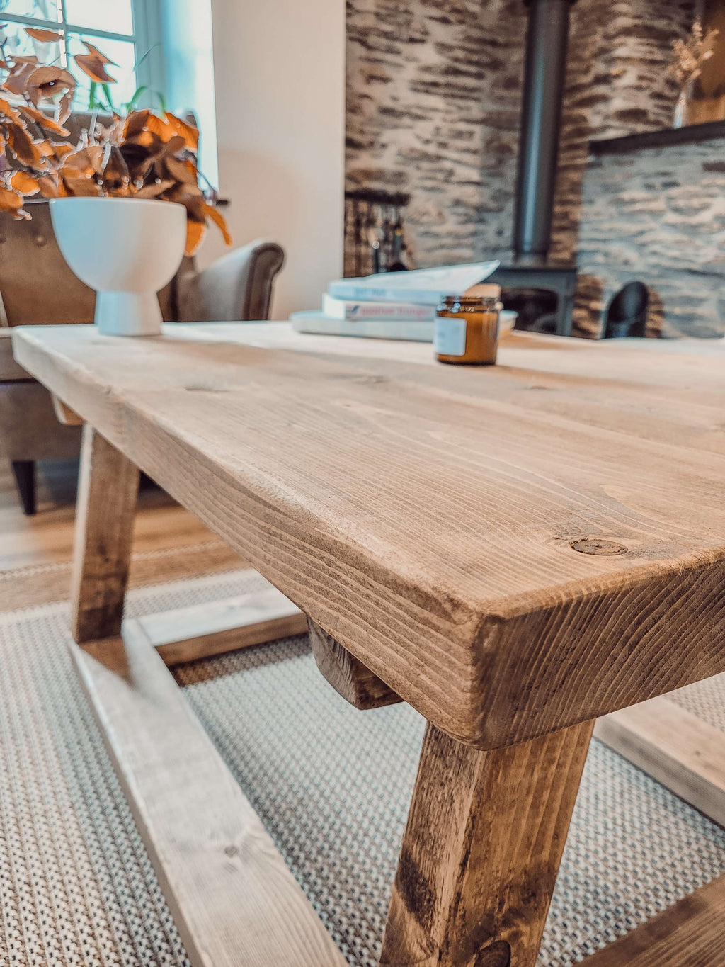 COAV Rustic Wooden Coffee Table - My Store