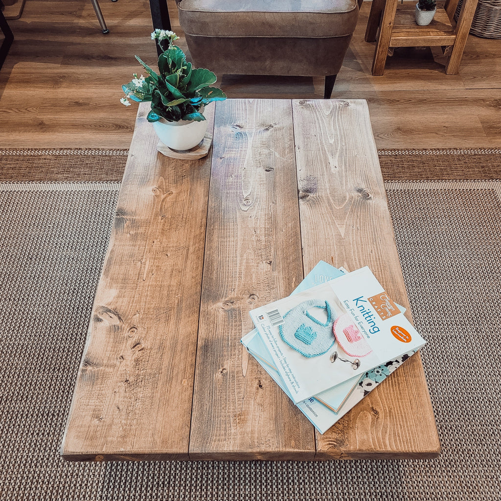 DIAN Rustic Wooden Coffee Table With Angled Legs - My Store