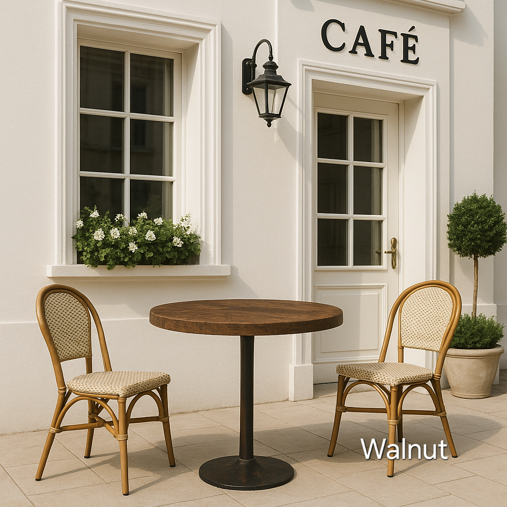 Round Solid Wood Dining Tables With Pole Leg For Cafes and Restaurants (Bulk Order) - My Store
