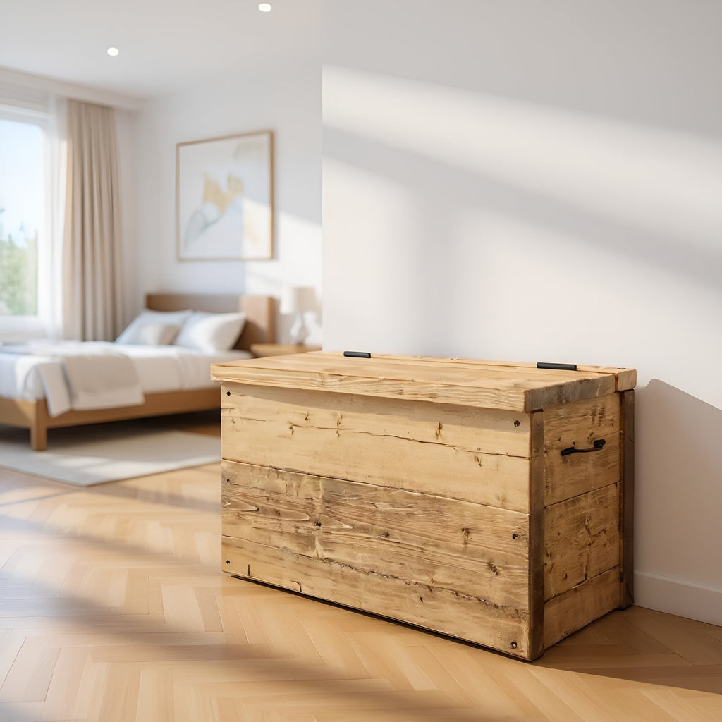 Chest Wooden Rustic Storage Box With Lid - My Store