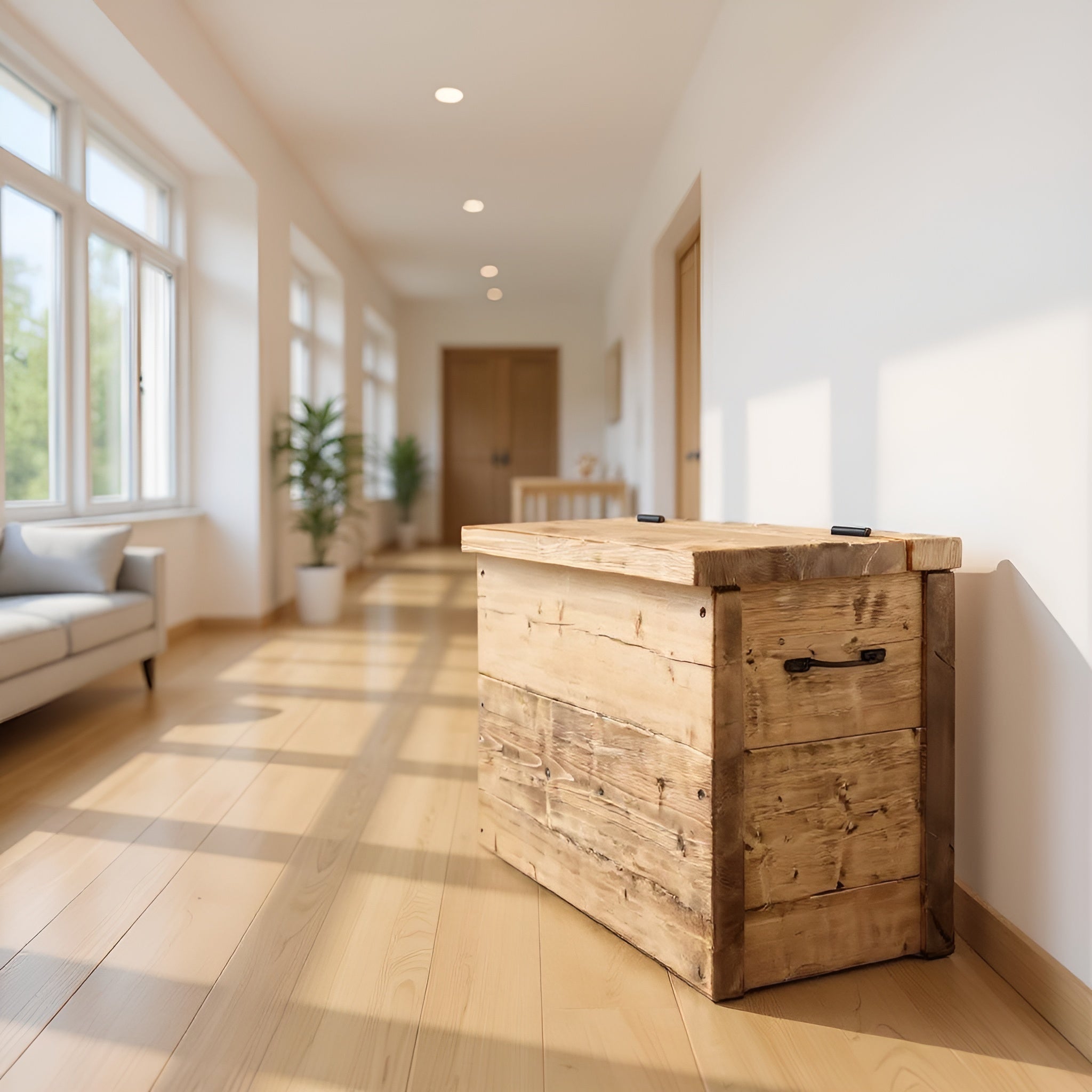 Chest Wooden Rustic Storage Box With Lid - My Store