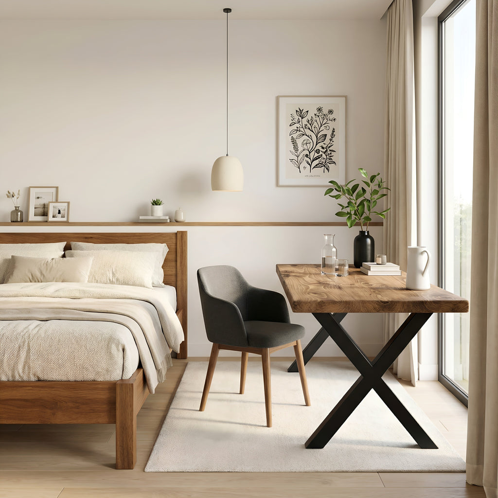 Study Desk / Table With X Cross Metal Legs - My Store