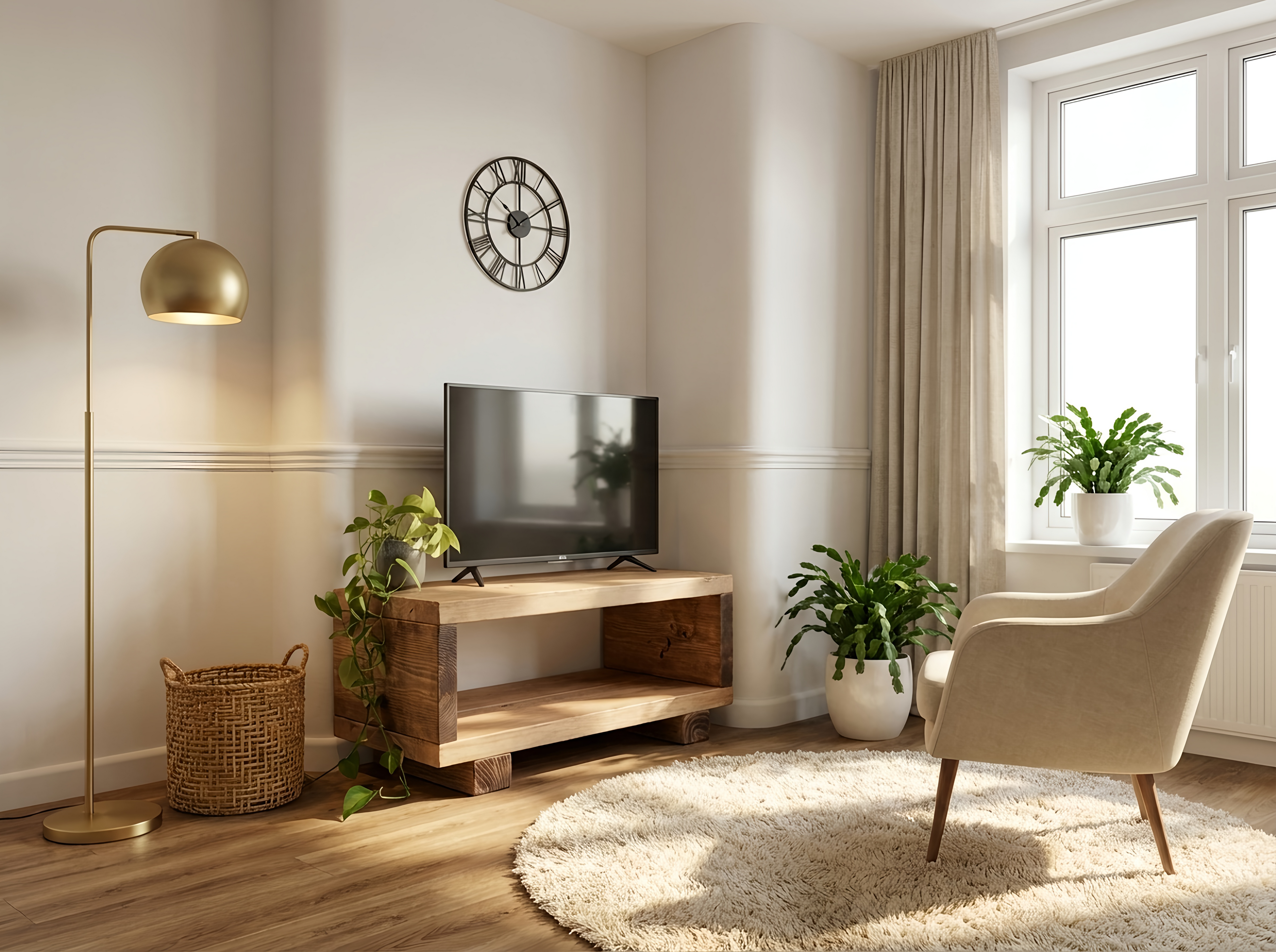 TORIE Solid Wood Chunky TV Unit - My Store