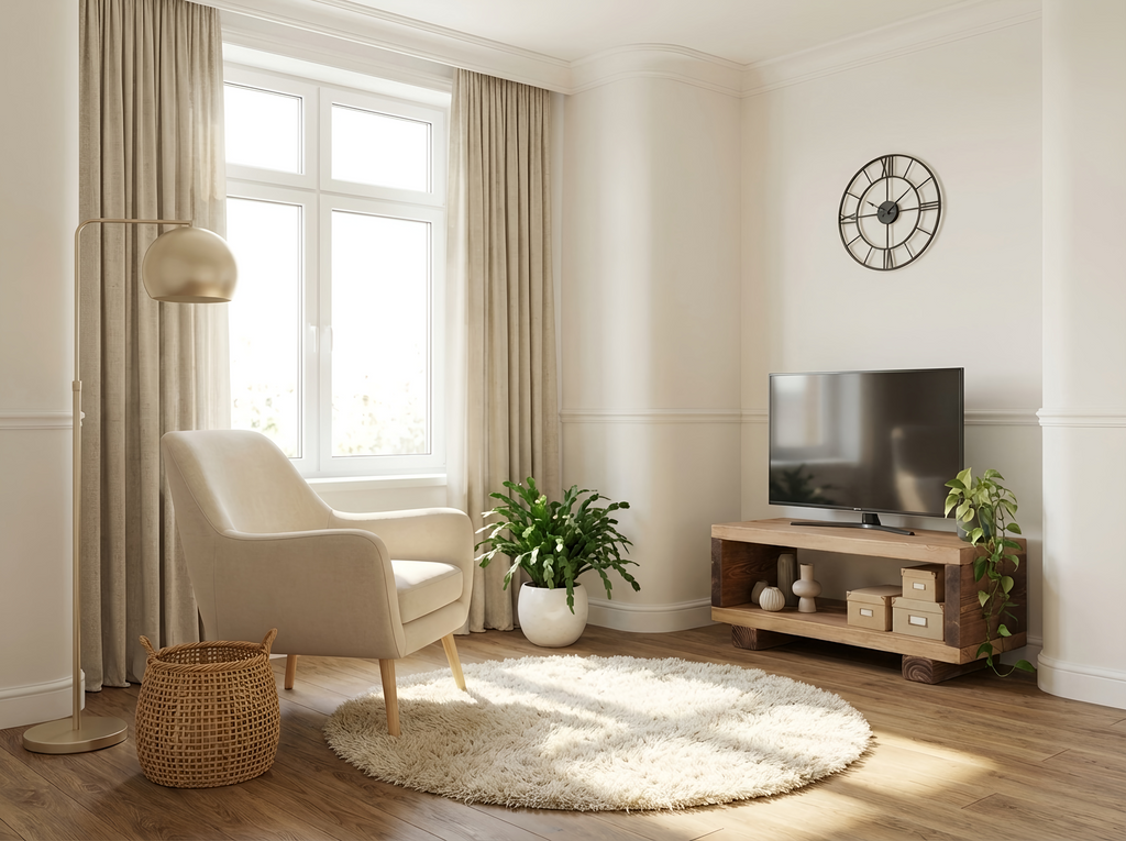 TORIE Solid Wood Chunky TV Unit - My Store