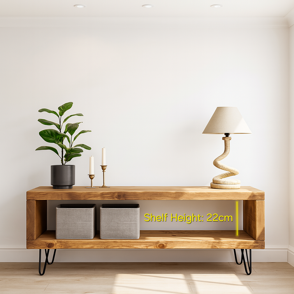 Solid Wood Chunky TV Unit With 7 inch Metal Legs - My Store